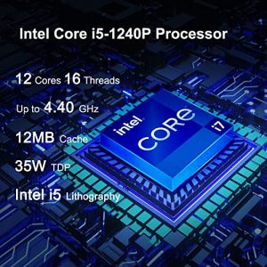 Intel NUC 12, NUC12WSHi5 Wall Street Canyon Mini-PC Desktop, Mini-Computer Win 11 Pro, procesador Intel Core i5-1240P, WiFi 6E | Bluetooth 5.3 | Thunderbolt 4 | 16 GB de RAM, SSD PCIe de 256 GB
